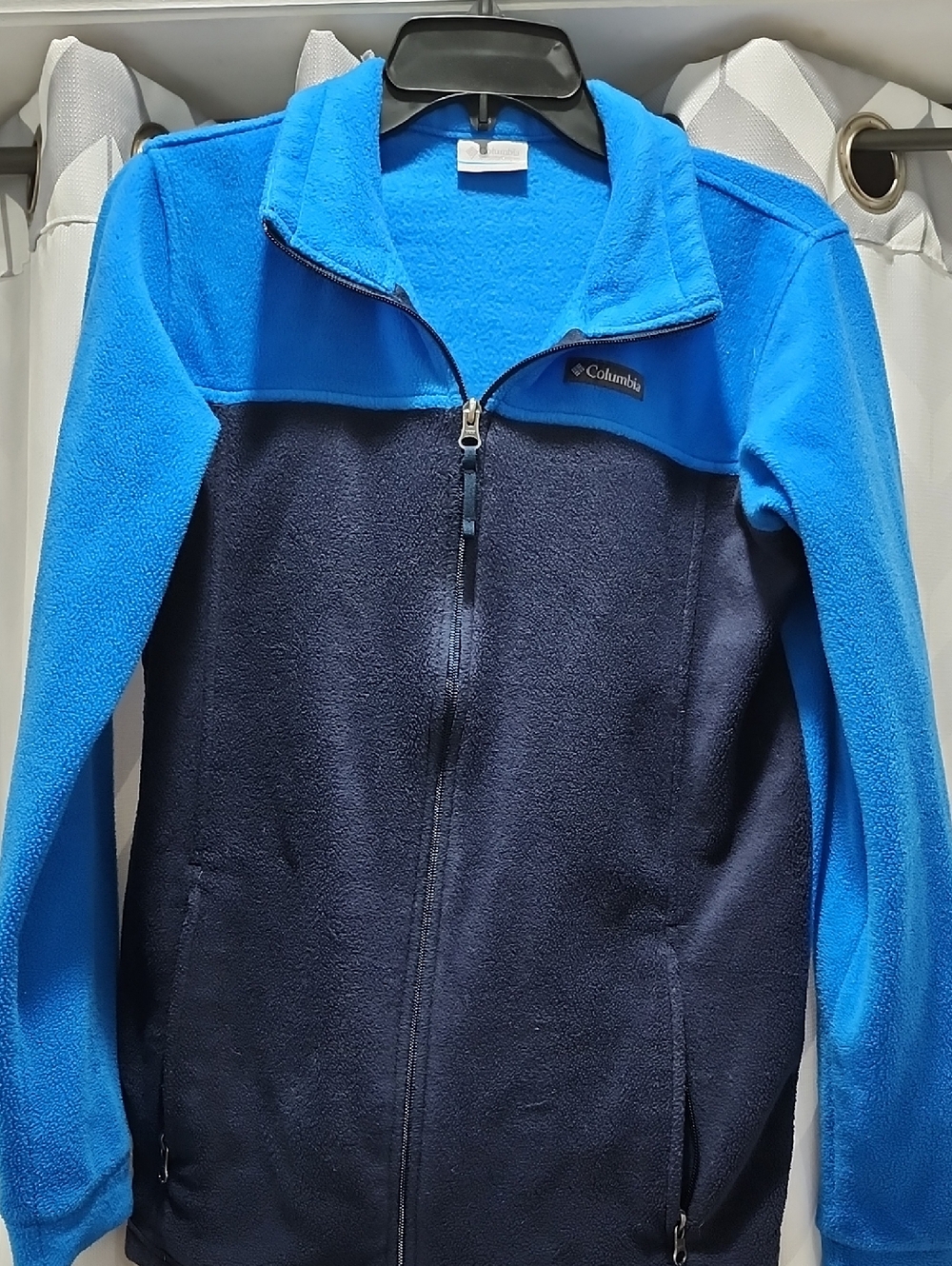 Columbia Bright Blue and Navy Full-Zip Fleece Jacket